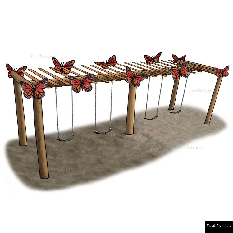 Image of Large Butterfly Pergola Swing Set