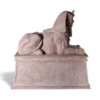 Sphinx Sculpture with Pedestal