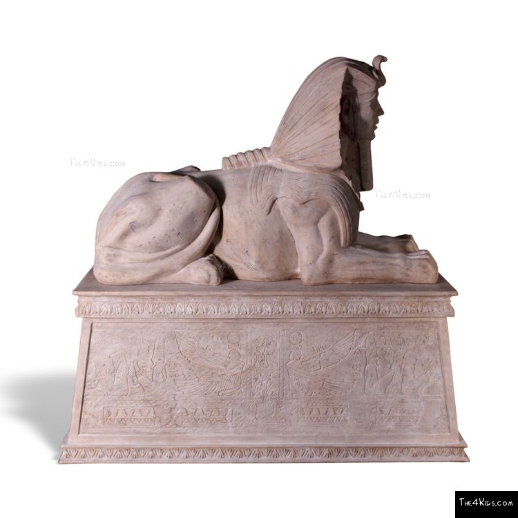 Image of Sphinx Sculpture with Pedestal