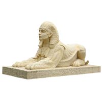 Stone Egyptian Sphinx on Base